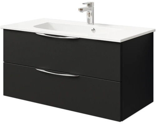 Waschtischunterschrank mit zwei Schubladen und Waschbecken