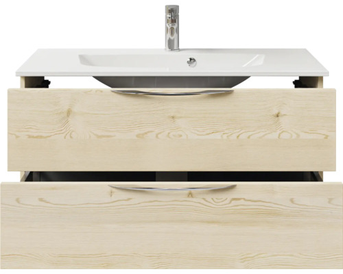 Meuble sous-lavabo avec deux tiroirs et vasque à poser