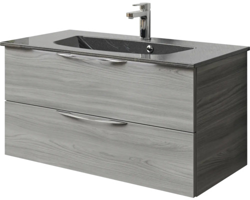 Meuble sous-lavabo avec deux tiroirs et lavabo