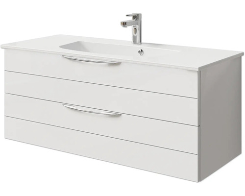 Waschtischunterschrank mit zwei Schubladen, Waschbecken und Armatur
