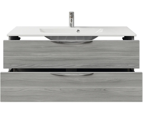 Meuble sous-lavabo avec deux tiroirs et plan vasque