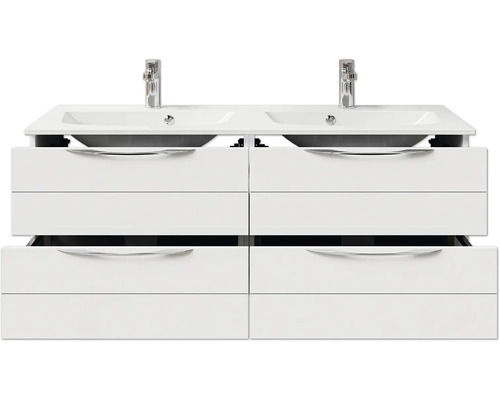 Meuble-lavabo avec deux lavabos et six tiroirs