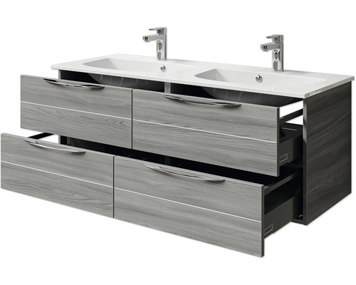 Doppelwaschtisch mit Unterschrank und Schubladen