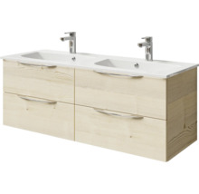 Waschtischunterschrank mit zwei Waschbecken und vier Schubladen