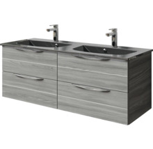 Waschtischunterschrank mit zwei Waschbecken und vier Schubladen