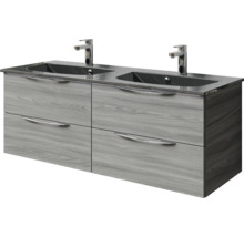 Waschtischunterschrank mit zwei Waschbecken und vier Schubladen
