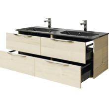 Waschtischunterschrank mit zwei Waschbecken und Schubladen