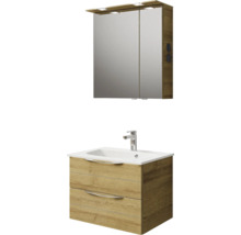 Badezimmermöbel-Set mit Waschtischunterschrank, Waschbecken und Spiegelschrank