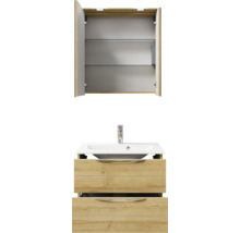 Badezimmerkombination mit Spiegelschrank, Waschbecken und Unterschrank