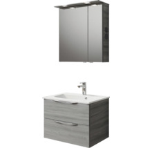 Badezimmer-Set mit Waschtischunterschrank, Waschbecken und Spiegelschrank