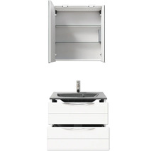 Badezimmer-Set mit Waschtischunterschrank, Waschbecken und Spiegelschrank