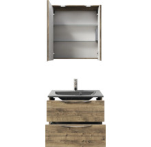 Badezimmermöbel-Set mit Waschbeckenunterschrank, Waschbecken und Spiegelschrank