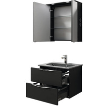 Badezimmermöbelset mit Spiegelschrank, Waschbeckenunterschrank und zwei Schubladen