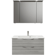 Badezimmermöbelset mit Spiegelschrank, Waschbecken und Unterschrank
