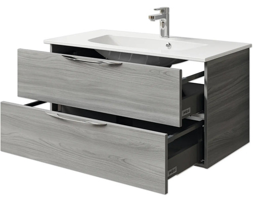 Meuble sous-vasque avec lavabo et deux tiroirs