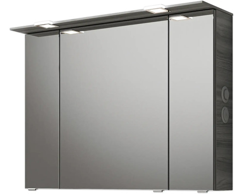 Armoire de toilette à miroir avec trois portes et éclairage