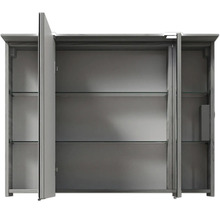 Offener Spiegelschrank mit Glasböden