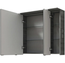 Offener Spiegelschrank mit Glasböden