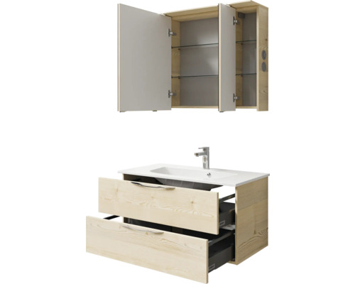 Meuble sous-vasque avec lavabo et armoire de toilette pour la salle de bain