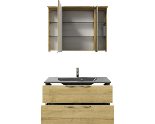 Waschtischunterschrank mit Waschbecken und Spiegelschrank für Badezimmer