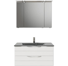 Badezimmermöbel-Set mit Spiegelschrank, Waschbeckenunterschrank und Waschbecken