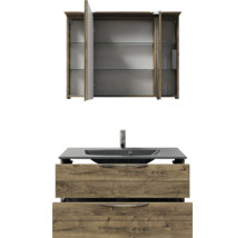 Badezimmermöbelset mit Waschbeckenunterschrank und Spiegelschrank