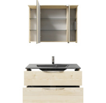 Badezimmermöbel-Set mit Spiegelschrank, Waschbecken und Unterschrank