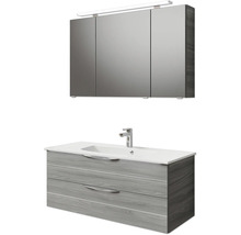Badmöbelset 3-teilig Pelipal Sunline 300 BxHxT 117 x 200 x 48 cm Frontfarbe sangallo grau mit Waschtisch Mineralmarmor Griff chrom SET-164-100