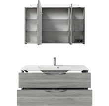 Badmöbelset 3-teilig Pelipal Sunline 300 BxHxT 117 x 200 x 48 cm Frontfarbe sangallo grau mit Waschtisch Mineralmarmor Griff chrom SET-164-100
