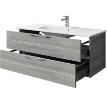 Badmöbelset 3-teilig Pelipal Sunline 300 BxHxT 117 x 200 x 48 cm Frontfarbe sangallo grau mit Waschtisch Mineralmarmor Griff chrom SET-164-100