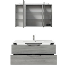 Badezimmer-Set mit Waschbeckenunterschrank, Waschbecken und Spiegelschrank