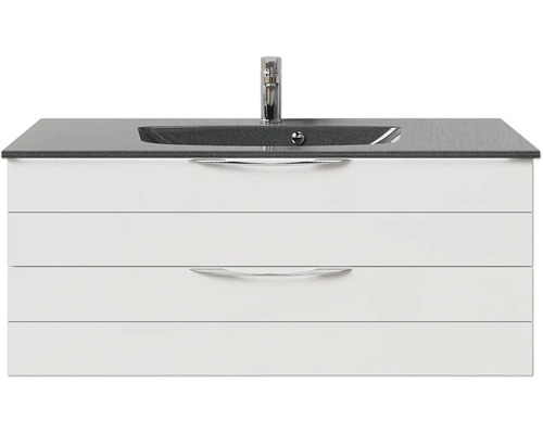 Waschtischunterschrank mit Waschbecken und Armatur