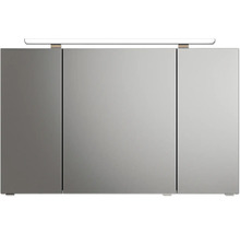 Badmöbel-Set Pelipal Sunline 300 BxHxT 117 x 200 x 48 cm Frontfarbe schwarz matt Badmöbelset 3-teilig mit Waschtisch Mineralmarmor grau-metallic