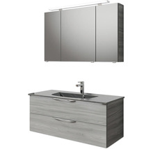 Badmöbelset 3-teilig Pelipal Sunline 300 BxHxT 117 x 200 x 48 cm Frontfarbe grau mit Waschtisch Mineralmarmor Griff chrom SET-164-111