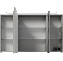 Badmöbelset 3-teilig Pelipal Sunline 300 BxHxT 117 x 200 x 48 cm Frontfarbe grau mit Waschtisch Mineralmarmor Griff chrom SET-164-111