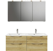 Doppelwaschtisch mit Unterschrank und Spiegelschrank für das Badezimmer