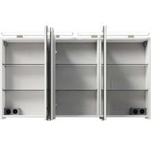 Badmöbel-Set Pelipal Sunline 300 BxHxT 132 x 200 x 48 cm Frontfarbe weiß hochglanz Badmöbelset 3-teilig mit Waschtisch Mineralmarmor
