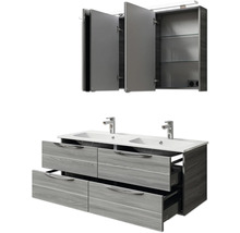 Waschtisch mit Doppelwaschbecken und Spiegelschrank für das Badezimmer