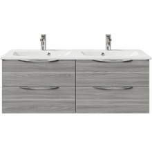Badmöbel-Set Pelipal Sunline 300 BxHxT 132 x 200 x 48 cm Frontfarbe sangallo grau Badmöbelset 3-teilig mit Waschtisch Mineralmarmor