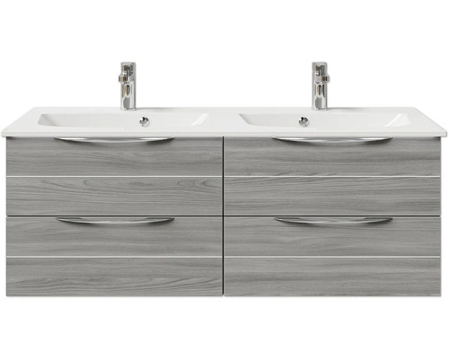 Waschtischunterschrank mit zwei Waschbecken und vier Schubladen