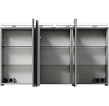 Badmöbel-Set Pelipal Sunline 300 BxHxT 132 x 200 x 48 cm Frontfarbe sangallo grau Badmöbelset 3-teilig mit Waschtisch Mineralmarmor