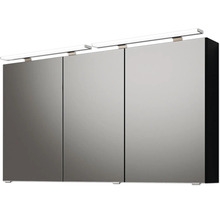 Badmöbel-Set Pelipal Sunline 300 BxHxT 132 x 200 x 48 cm Frontfarbe schwarz matt Badmöbelset 3-teilig mit Waschtisch Mineralmarmor