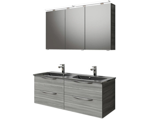Ensemble de meubles de salle de bains avec armoire de toilette, lavabo et meuble sous-lavabo