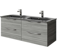 Waschtischunterschrank mit zwei Waschbecken und vier Schubladen