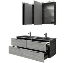 Badezimmermöbelset mit Waschbecken, Unterschrank und Spiegelschrank