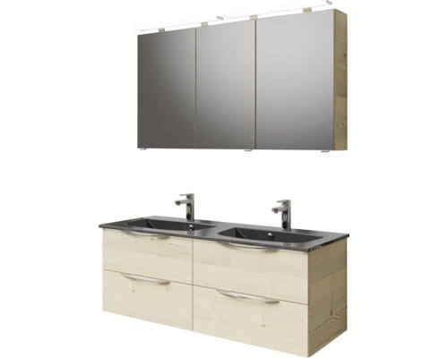 Ensemble de meuble-lavabo de salle de bains avec miroir, lavabo et meuble bas