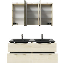 Badezimmermöbel-Set mit Waschtischunterschrank, Doppelwaschbecken und Spiegelschrank