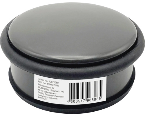 Butoir de porte en acier inoxydable gris Ø 100 x h 45 mm Butoir de porte en acier inoxydable gris Ø 100 x h 45 mm