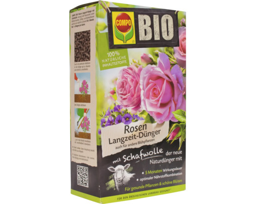 Engrais longue durée pour roses Compo Bio avec laine de mouton