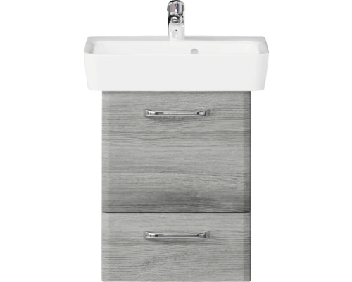 Waschbeckenunterschrank mit zwei Schubladen und Armatur